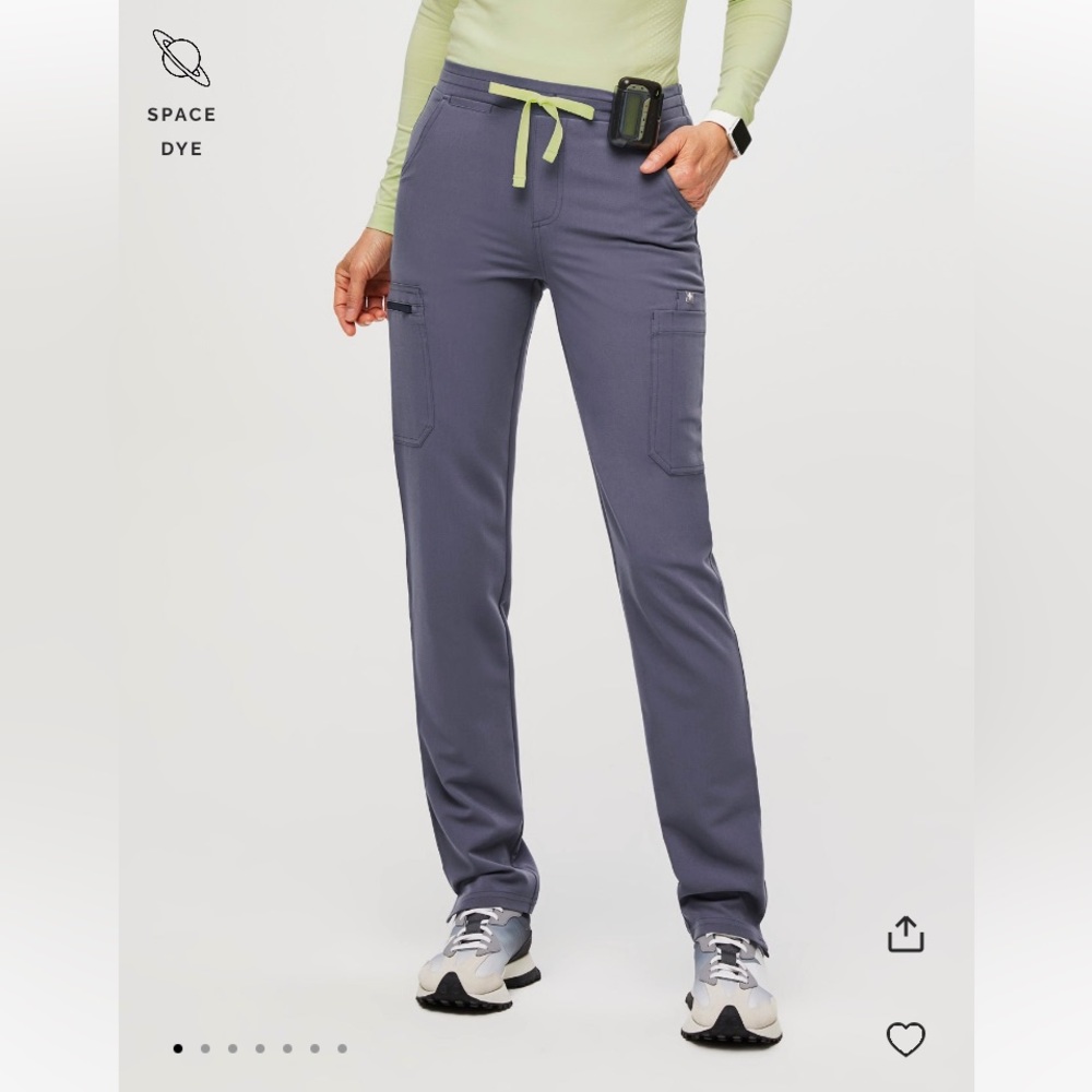 FIGS yola skinny scrub pants space grey